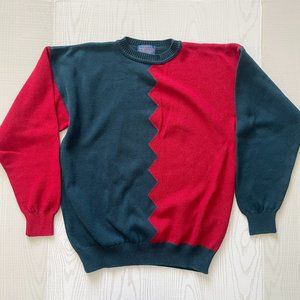 Vintage Pendleton Country Traditionals Men's USA Zig Zag Split Sweater - Size L